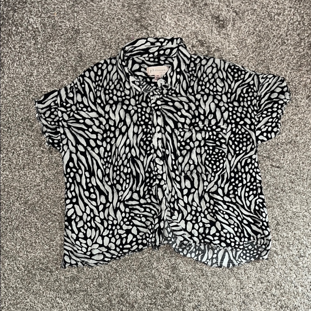 Philosophy Black and White Patterned womens Shirt